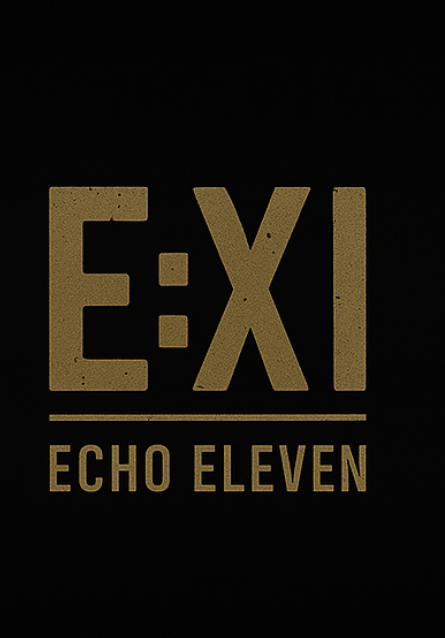 E:XI · Echo Eleven distressed tactical logo